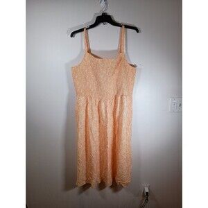 NWT Old Navy Smocked Sleeves Tank Cami Orange Tie Dye Dress Summer Size XXL